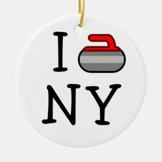 I Curl NY ~Ardsley Curling Club Ceramic Ornament