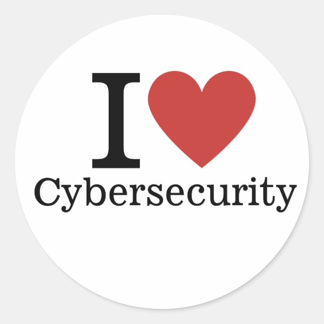 I ❤️ Cybersecurity for Students/Faculty CUSTOM Classic Round Sticker (Front)