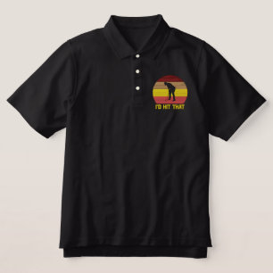 I’d Hit That Vibrant Golfer Silhouette Logo Design Embroidered Polo Shirt