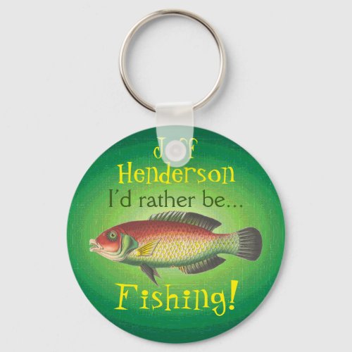 Id Rather Be Fishing Personalized Keychain
