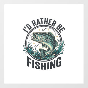I’d Rather Be Fishing Vintage Bass Fisherman T-Shi Floor Decals