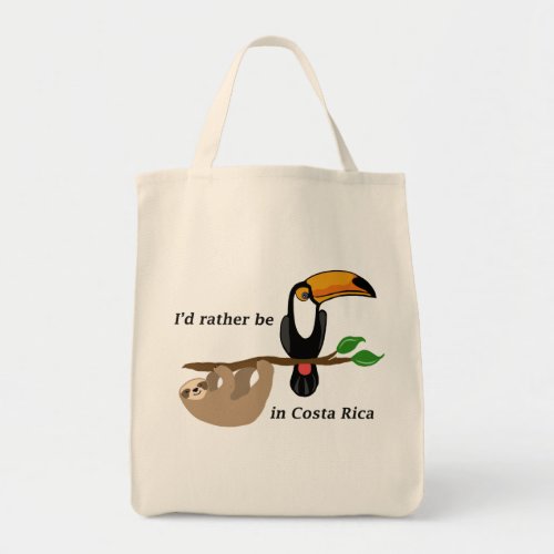 Iâd rather be in Costa Rica toucan Tote Bag