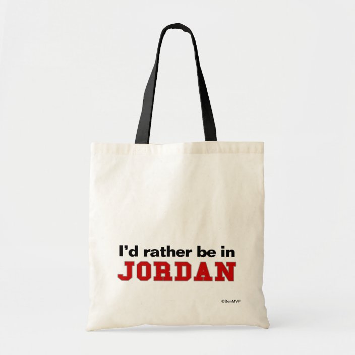 I'd Rather Be In Jordan Canvas Bag