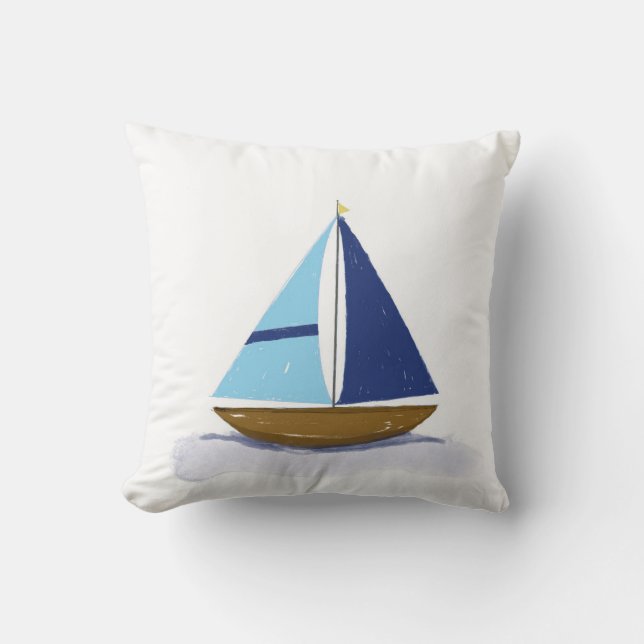 I’d Rather Be Sailing Throw Pillow (Front)