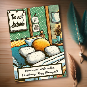 I’d Rather Nap! Funny Comic Anti-Valentine’s Day Card