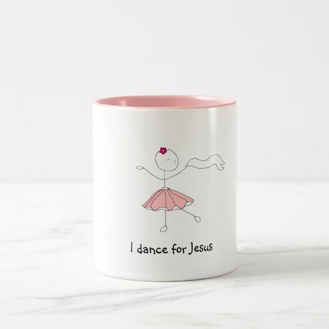 I dance for Jesus Two-Tone Coffee Mug (Center)
