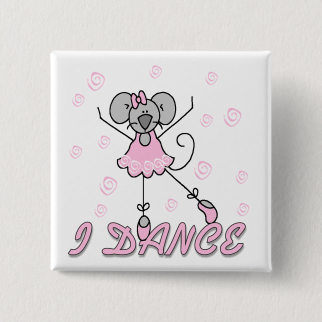 I Dance Mouse Ballet Button (Front)