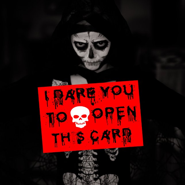 I Dare You to Open This Card Scary Skull Red Card (Creator Uploaded)