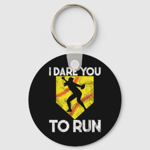 I Dare You To Run Softll Catcher Game Day Vibes So Keychain