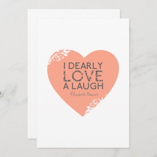 I Dearly Love A Laugh - Jane Austen Quote (Front/Back)