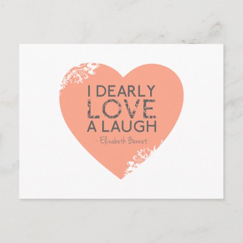 I Dearly Love A Laugh _ Jane Austen Quote Postcard