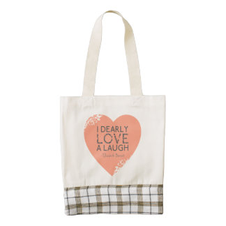 I Dearly Love A Laugh - Jane Austen Quote Zazzle HEART Tote Bag