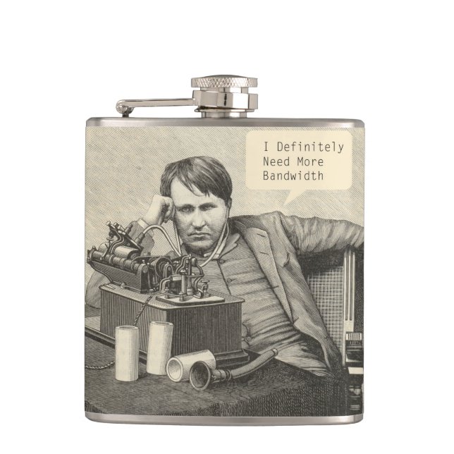 I Definitely Need More Bandwidth Hip Flask (Front)