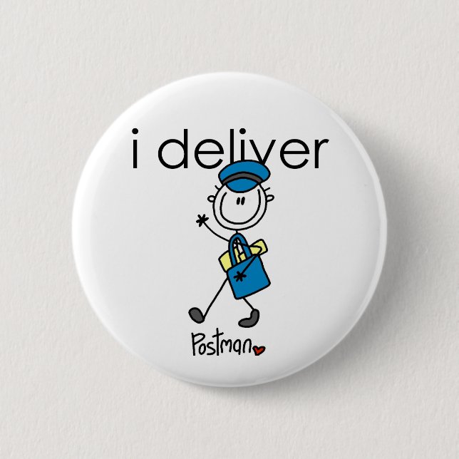 I Deliver Mail Carrier Button (Front)