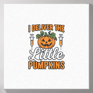 I Deliver The Little Pumpkins Halloween Nurse Shir Canvas Photo Tile