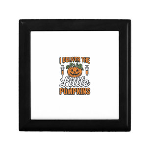 I Deliver The Little Pumpkins Halloween Nurse Shir Gift Box