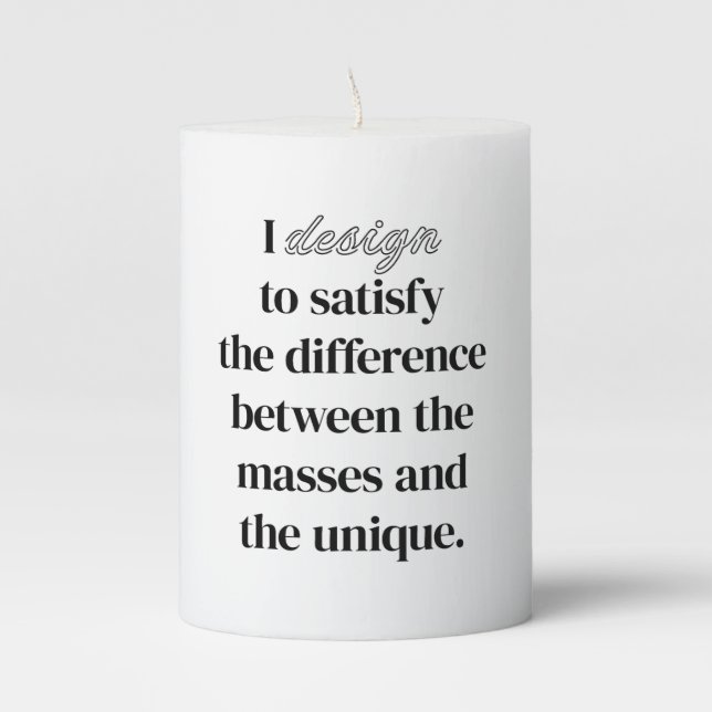 I Design Pillar Candle (Front)