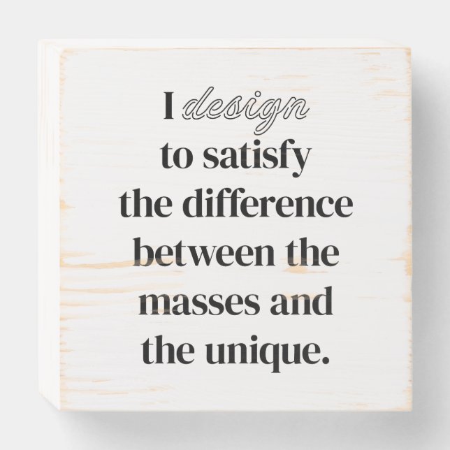 I Design Wood Box Sign (Front Horizontal)