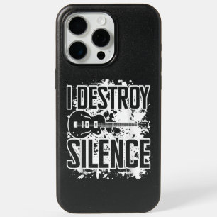 I Destroy Silence Bass Player Funny Guitar Music E iPhone 15 Pro Max Case