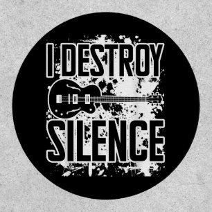 I Destroy Silence Bass Player Funny Guitar Music E Patch