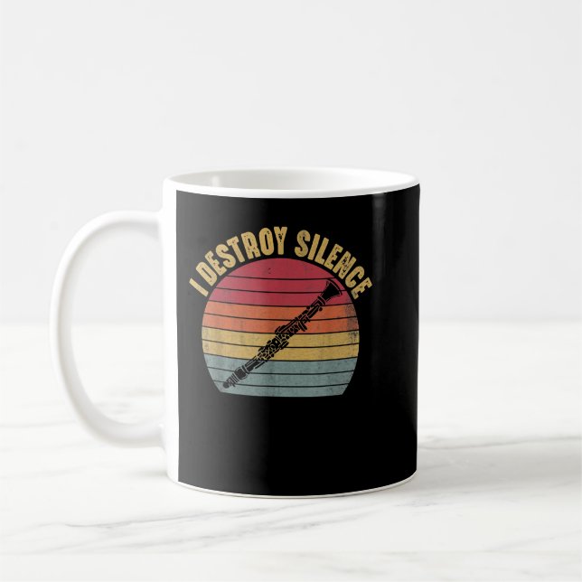 I Destroy Silence Clarinet Player Musician Funny C Coffee Mug (Left)