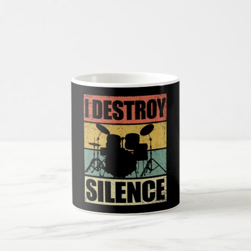 I Destroy Silence  Drums Drummer Gift Coffee Mug