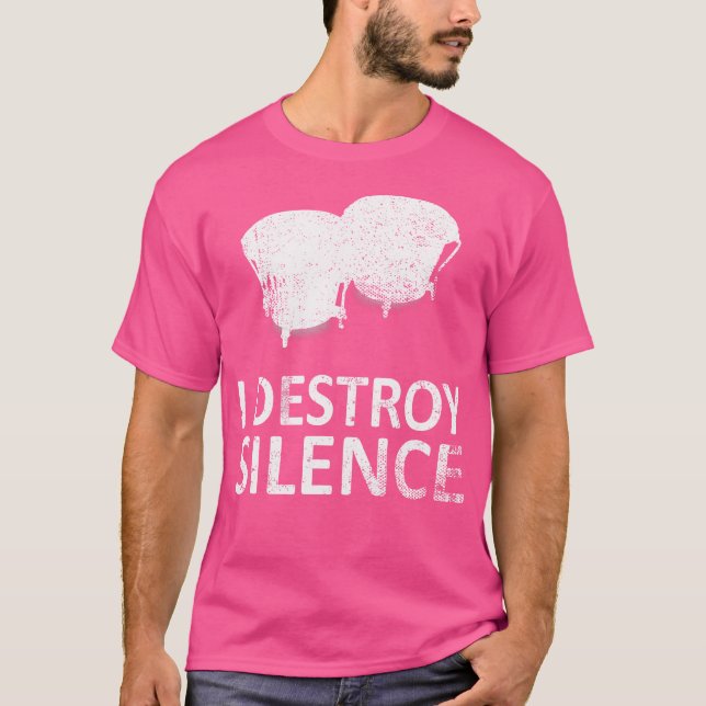 I Destroy Silence - Funny Bongo Drum Players T-Shirt (Front)