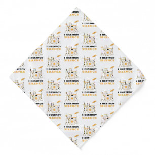 I Destroy Silence Funny Drummer Bandana