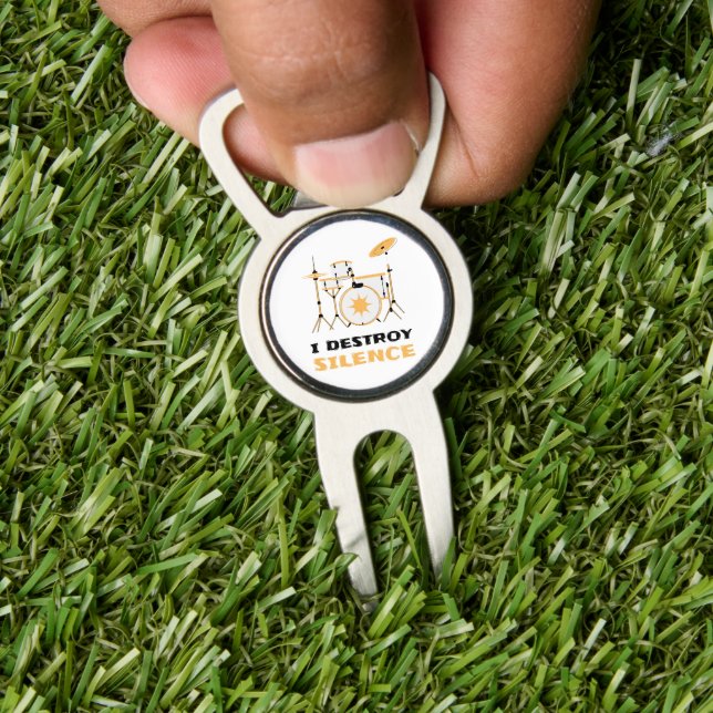I Destroy Silence Funny Drummer Divot Tool (Insitu 1)
