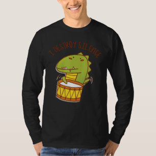 I Destroy Silence Rockstar Alligator Playing Drums T-Shirt
