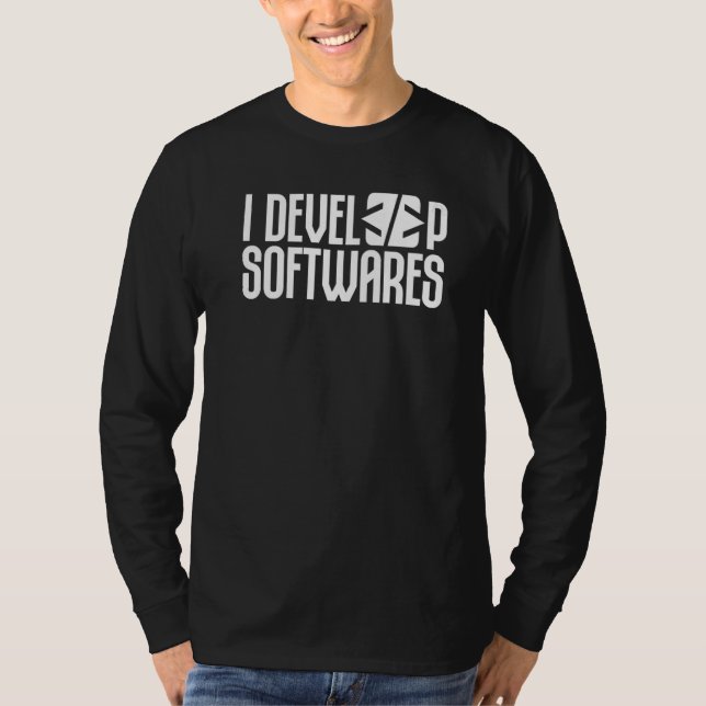 I Develop Software Developing Engineer Programmer  T-Shirt (Front)