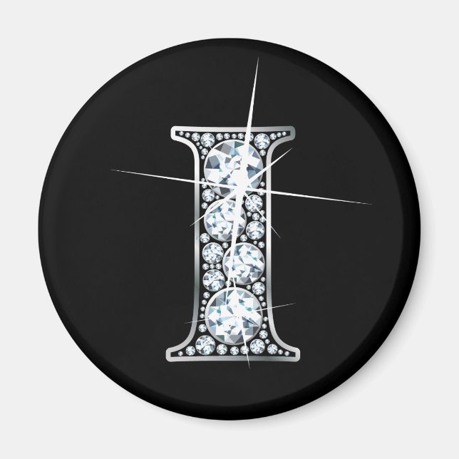 "I" Diamond Bling Magnet (Front)