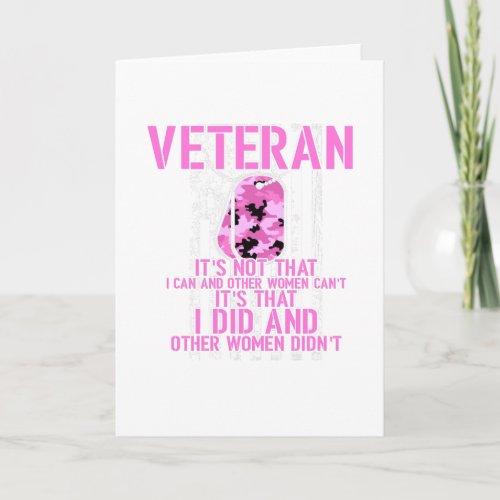 I Did And Other Women Didnt USA Veteran Female Card