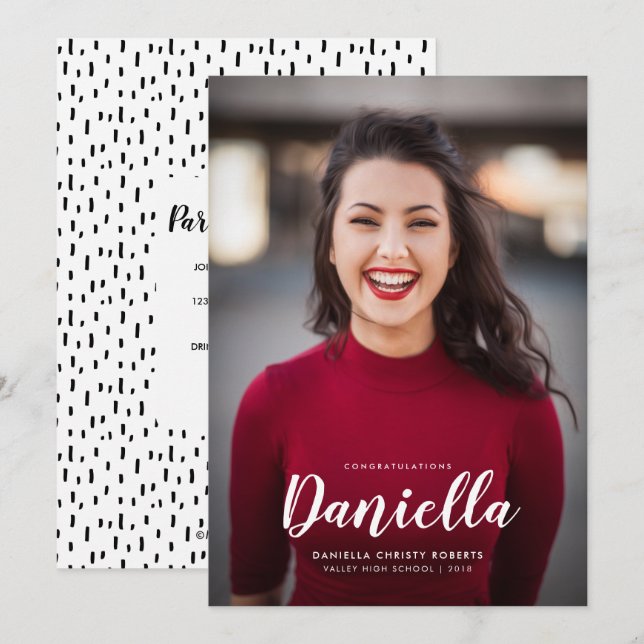 I did it! 1 Photo Graduation Announcement (Front/Back)