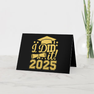 I Did It 2025 Graduate Graduation Class Of 2025 Letterpress Thank You Card