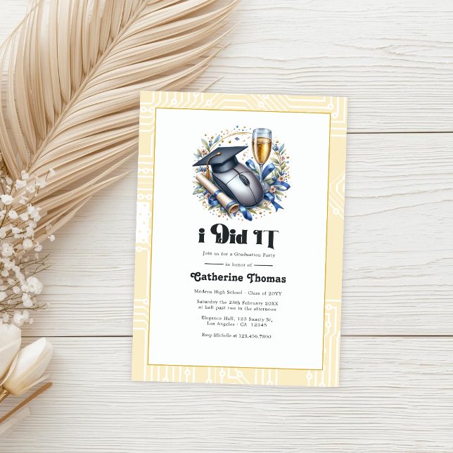 I Did IT Computer Science Graduation Party Photo Invitation (I Did IT Computer Science Graduation Party Photo Invitation)