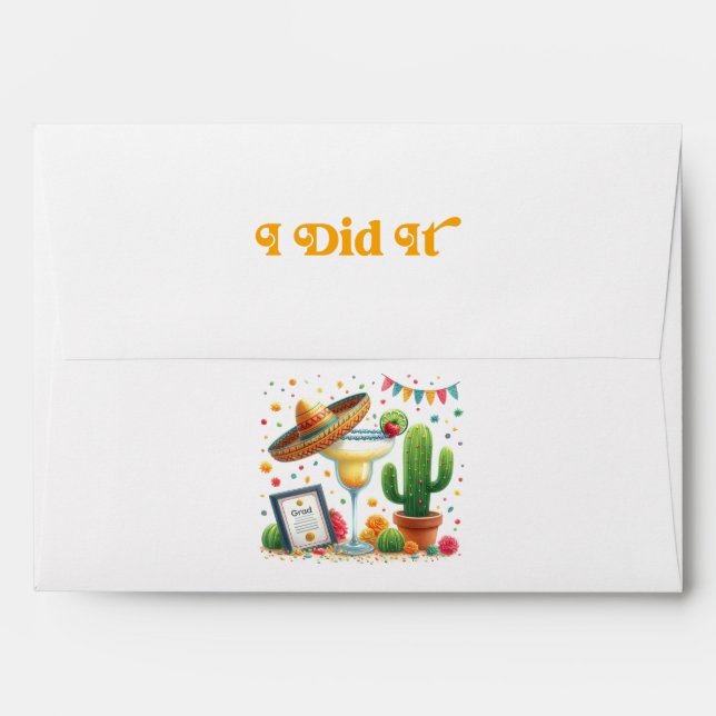"I Did It!" Fiesta Graduation Party Envelope (Back (Top Flap))