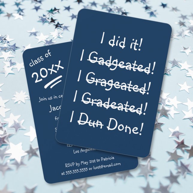 I did it Funny Graduation Party Invitation Card