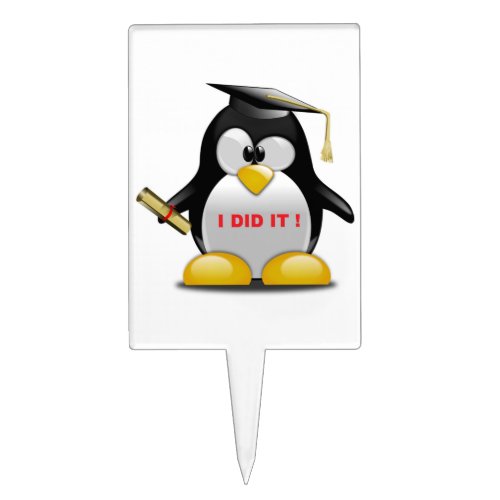 I DID IT GRADUATION PENGUIN CAKE TOPPER