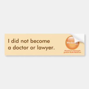 I did not become a doctor or lawyer bumper sticker