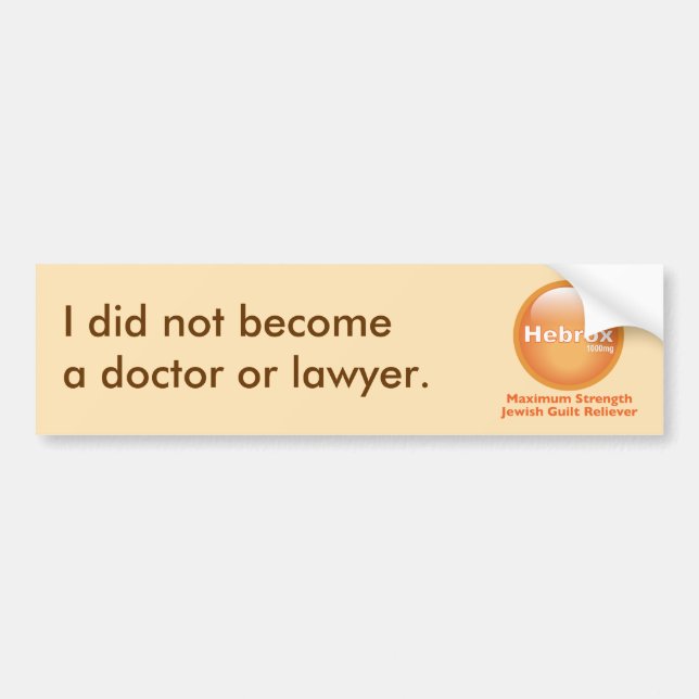 I did not become a doctor or lawyer bumper sticker (Front)