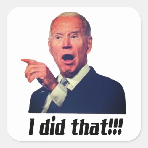 I DID THAT _ Biden 1 sheet of 20 Square Sticker