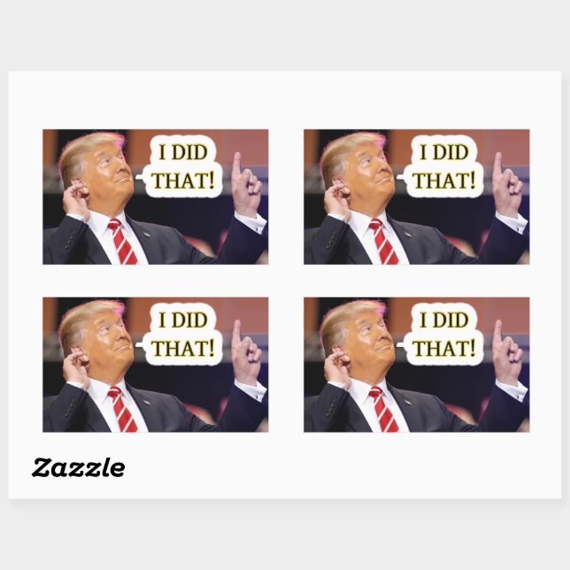 I DID THAT - DONALD TRUMP POINTING RECTANGULAR STICKER (Sheet)