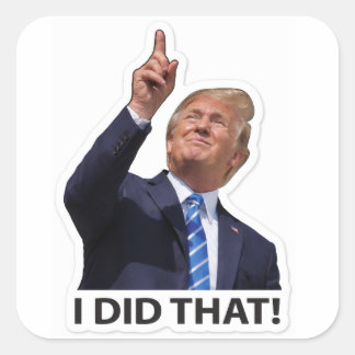 I did that , political humor  square sticker