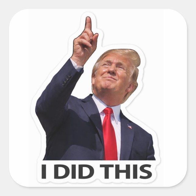 I did this political humor meme square sticker (Front)
