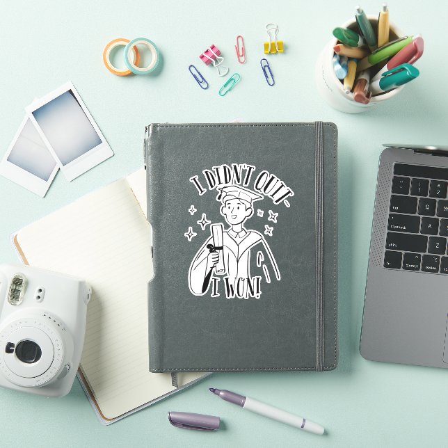 I Didn’t Quit I Won Inspirational Graduation Sticker (iPad Cover)