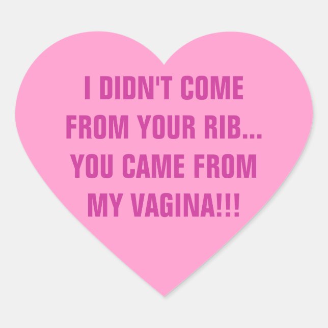 I DIDN'T COME FROM YOUR RIB HEART STICKER (Front)