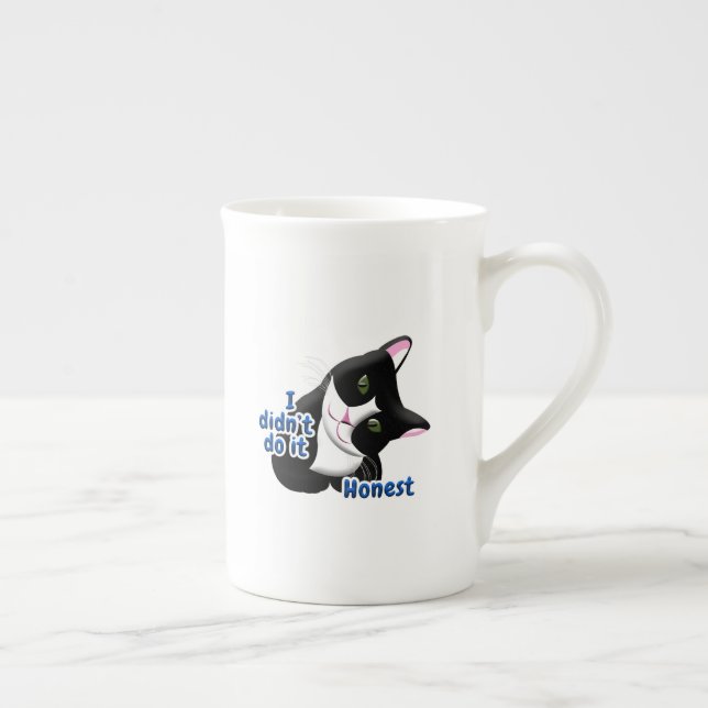 I didn't do it Cat Bone China Mug (Right)