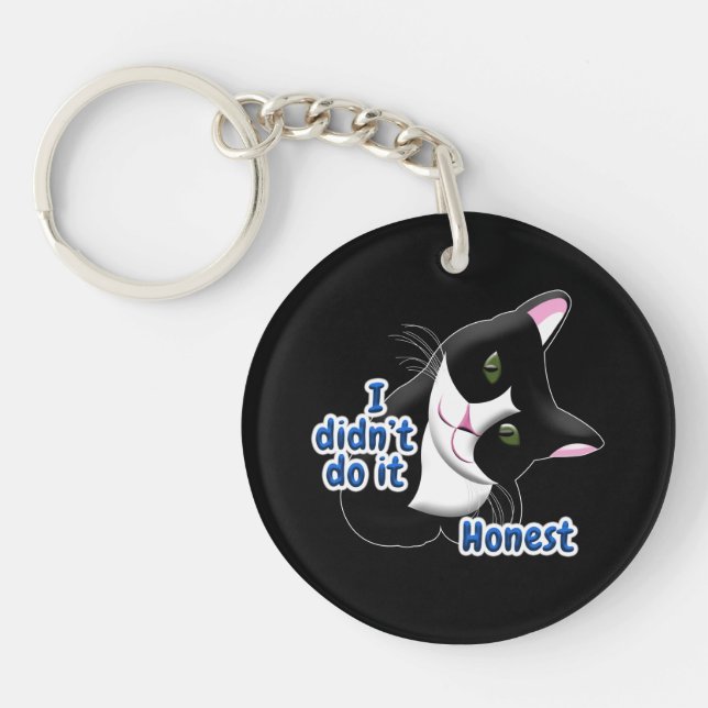 I didn't do it Cat Keychain (Front)