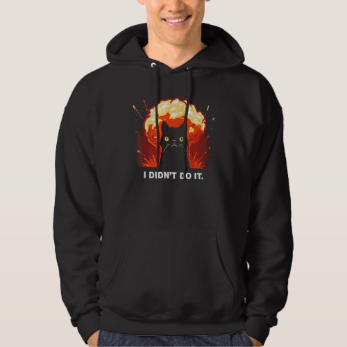 I Didnt Do It Fire Explosion Cat Funny Hoodie